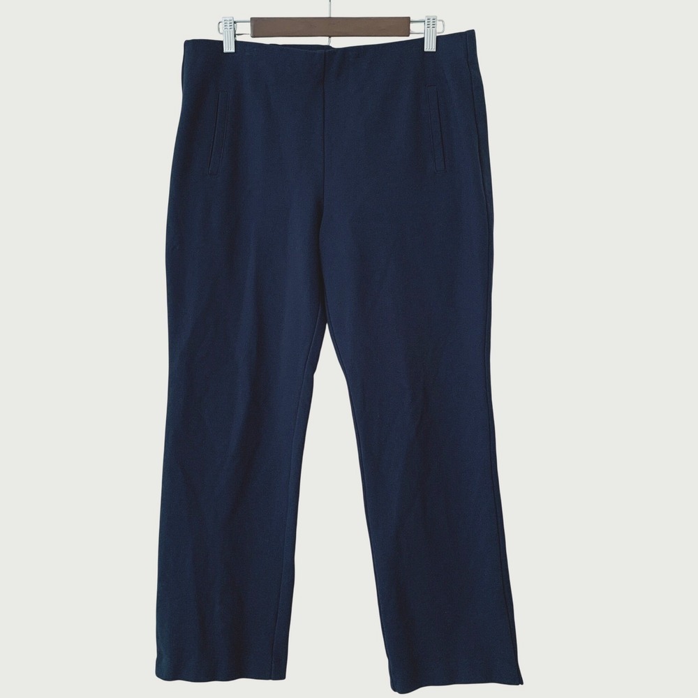 Chico's So Slimming Pants Women 2 Petite US 12P Navy Pull On Stretch Ponte Knit
